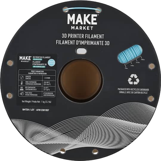 1.75mm Glitter PLA 3D Printer Filament, 2.2lb. by Make Market®